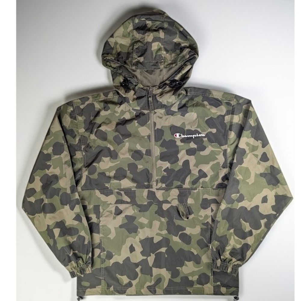 Champion Camo Packable Quarter-Zip Anorak Windbreaker Jacket Men' S Green Camo